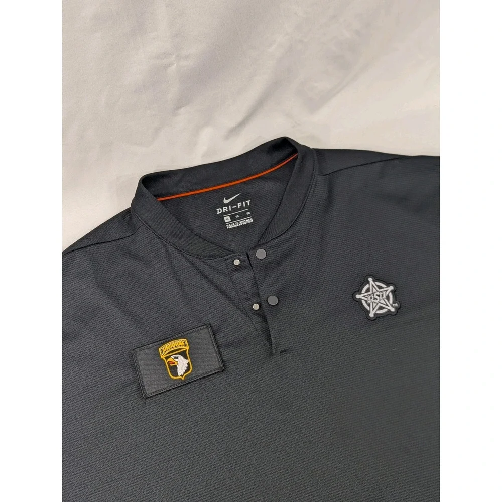 Oklahoma State Cowboys  Airborne Patch XL Charcoal‎ Grey NIKE Dri-Fit OSU  Polo